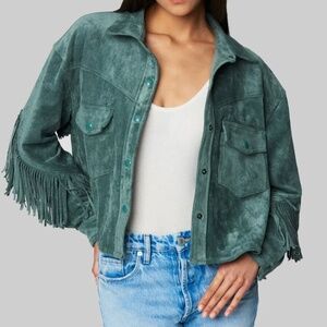 BlankNYC Faux Suede Fringe Jacket